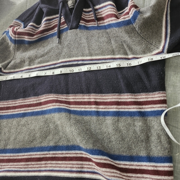 Retrofit‎ Striped drawstring hoodie sweater multicolor cotton blend men medium - Picture 7 of 8